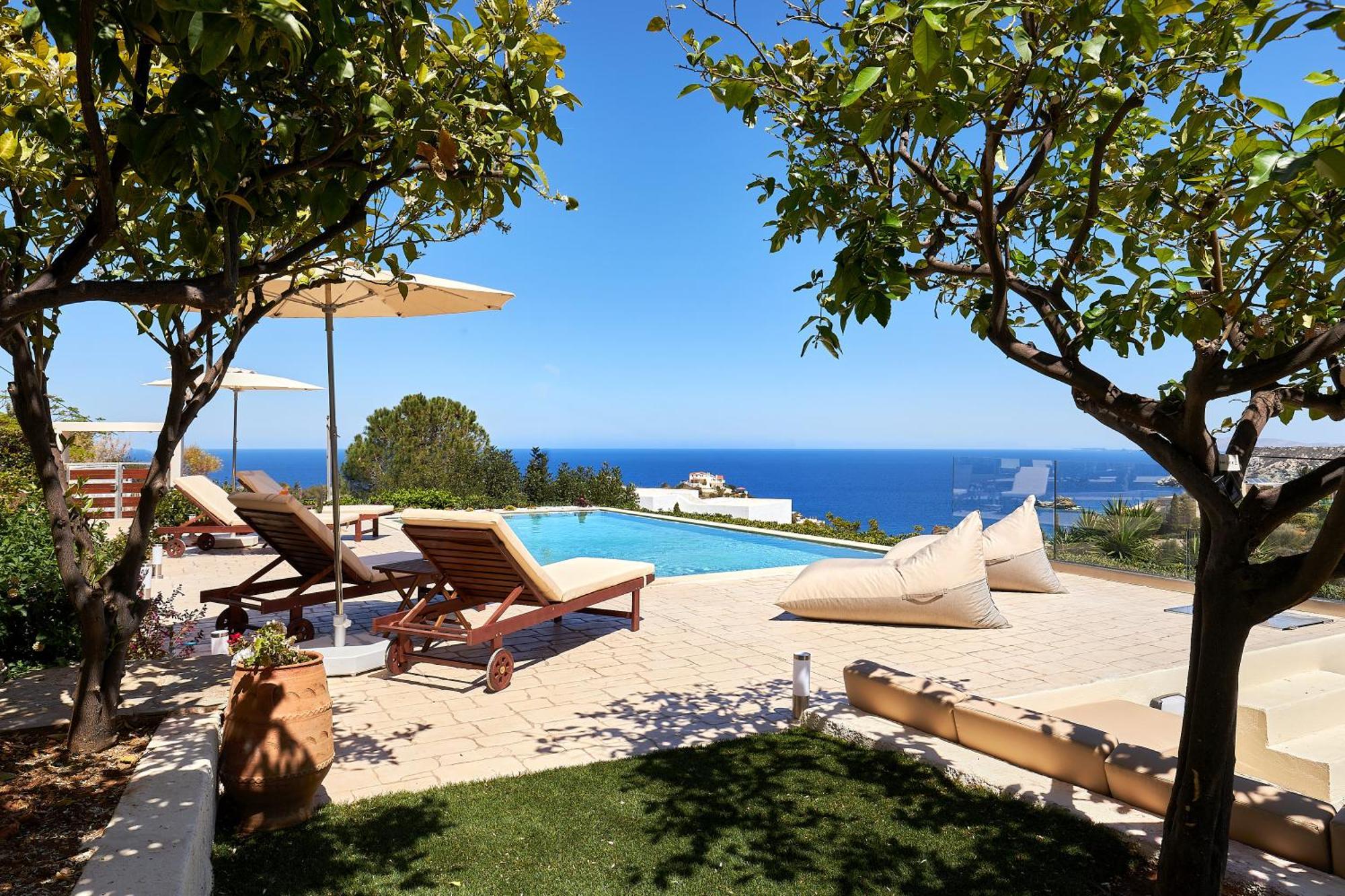 Spacious Villa With Private Eco-Pool And Panoramic Sea View Agia Pelagia  Luaran gambar