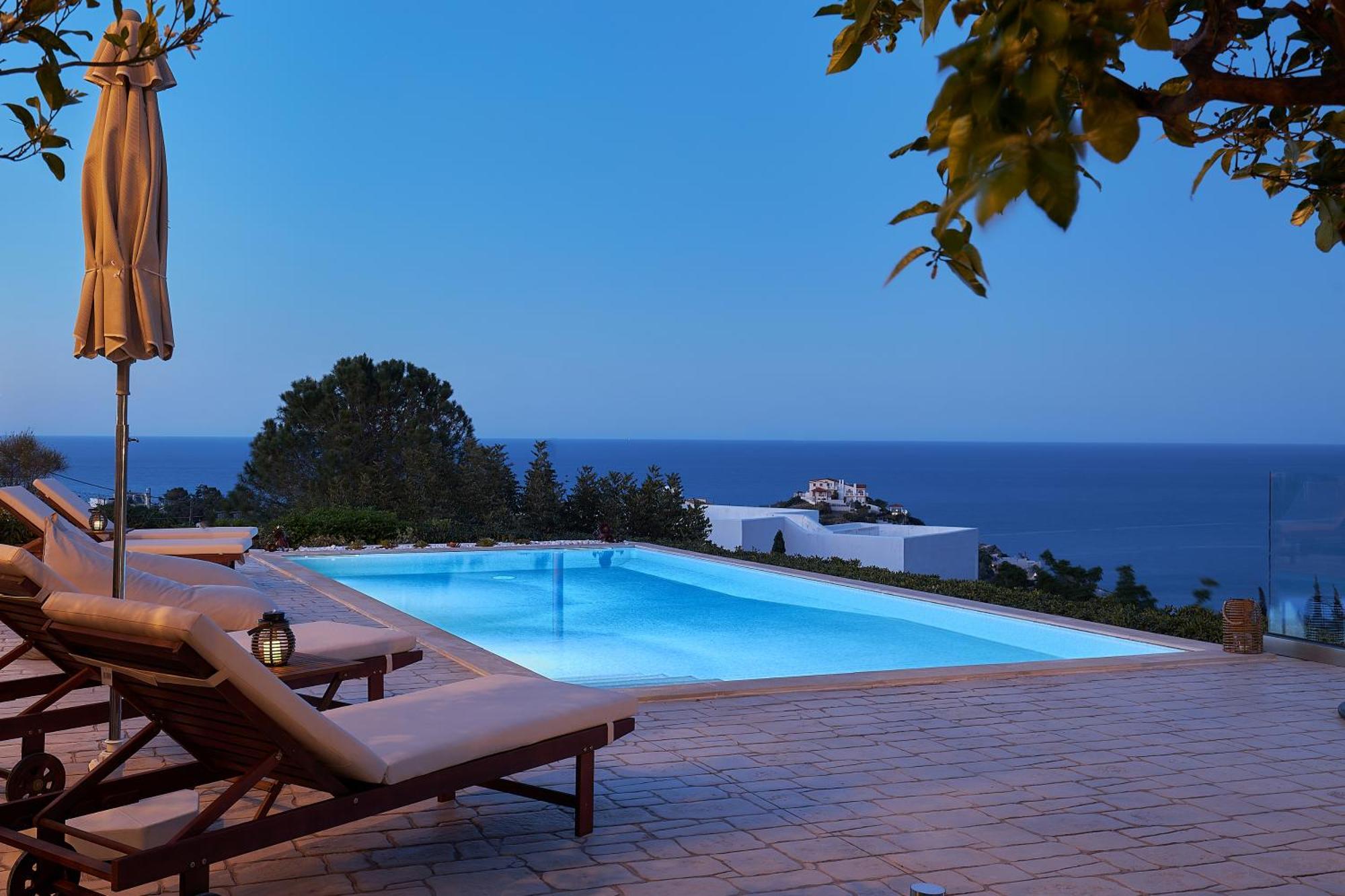 Spacious Villa With Private Eco-Pool And Panoramic Sea View Agia Pelagia  Luaran gambar